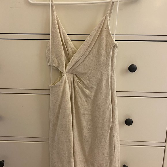 Promese Linen Cutout Mini Dress - Picture 1 of 4